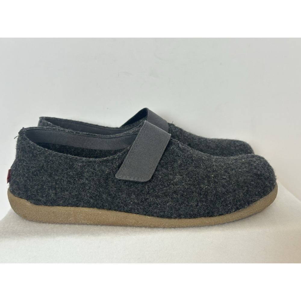 Sanita Varde Men's US 9/42 Gray Felt Wool Adjustable Strap‎ Shoes Unisex Slipper